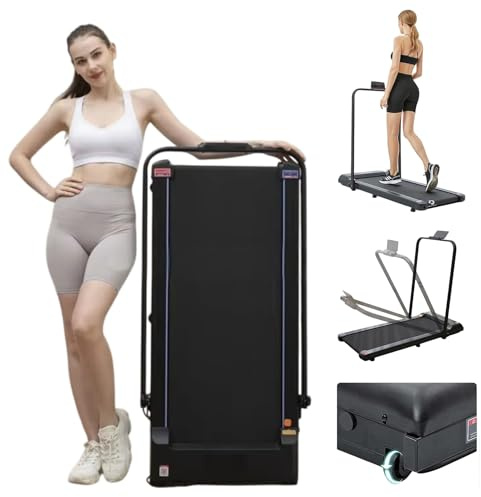 COSMO BUY Walking Pad Treadmill for Home, Under Desk Treadmill, Walking Treadmills 3 in 1 for Home/Office, Portable Treadmills with Remote Control LED Display Adjustable Speed 1-10 km/h Handle bars