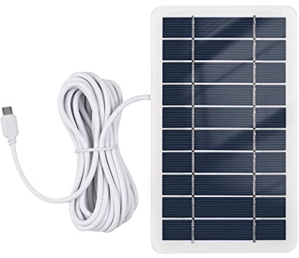 2W 5V Portable Solar Charger Solar Panel Charger for Camping with Micro USB Plug for Charging Mobile Phones Mini Fans LED Light Home Monitor Camera