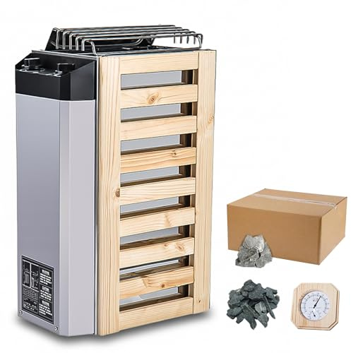 LADECNERHT Sauna Domestica, Stufa per Sauna 3,6 Kw, Termostato di Protezione Contro Il Surriscaldamento, Stufa Elettrica per Sauna, Fornita con Una Scatola di Pietre per Sauna E Termometro