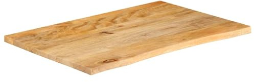 Gecheer Piano Tavolo in Legno Massello di Mango, 90x60x3,8 cm, Design Rustico con Bordo Vivo, Sostitutivo per Arredamento Casa e Commercio