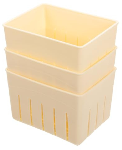 Housoutil Pressa per Tofu 3 Pezzi in Plastica Sicura con Coperchio Stampo per Formaggio Fatto in Casa Utensile per Preparazione Tofu Domestico Facile da Pulire e Resistente