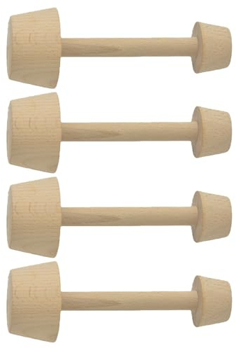 Uonlytech 4Pcs Wooden Tart Tamper Tool Set Double-Sided Egg Tart Mould Pastry Dough Press Mini Pie Mold for Home Baking and Party Use