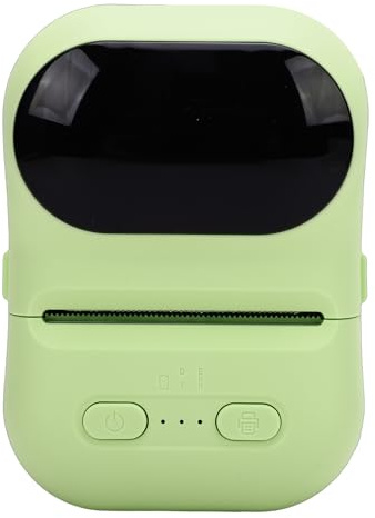 Dpofirs Tragbarer Thermodrucker, Bluetooth Pocket Thermal Sticker Maker Schwarzweißdruck mit APP, Barcode Etikettendrucker für Kleidung und Schmuck in Kleinen Unternehmen (Green)
