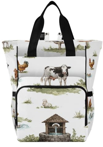Ttgoth Sac à dos à langer imperméable avec porte-biberons isothermes, sac à dos de voyage multi-poches avec sangles de poussette pour maman et papa