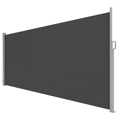 Outsunny Toldo retráctil lateral, 165x73 pantalla priv., gris oscuro