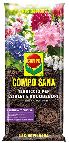 COMPO SANA Terriccio per Azalee e Rododendri, Per Tutte le Piante Acidofile, Con Guano, Sacco 20 L
