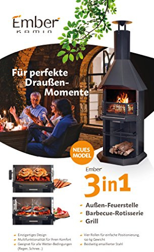 Grill trädgårdsgrill trädgårdskamin grillbil svart smaragd stor