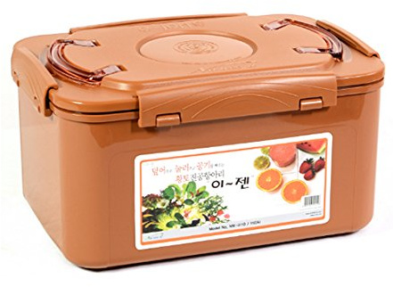 E-Jen premiummässig surkålsbehållare, kimchi, probiotisk jäsning med inre vakuumlock (brun (Earthenware Brown), 11 liter)