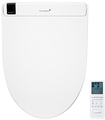 SmartBidet® SB-3000 Electric Smart Bidet Toilet Seat for Elongated Toilets with Remote Control with Screen, Unlimited & On Demand Warm Water