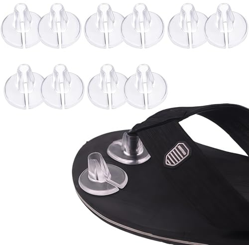 5 Pairs(10PCS) Clear Anti-Slip Soft Silicone Gel Toe Protector Flip-Flop Sandal Inserts Insoles Foot Pad Toe Guards Cushions Toe Separator for Men and Women(Style A)