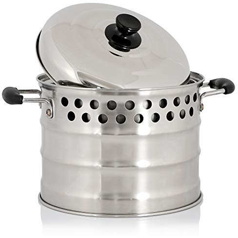 BBQ-Toro Edelstahl Kochtopf für Raketenofen, Ø 24 cm, Topf mit Deckel | Outdoor-Kochen | Ideal zum Grillen und Kochen im Raketenofen | Für Camping, Outdoor, Garten und Terrasse