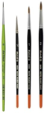 Pinceau Raphael Series 8404,kolinsky Rouge Sable Pinceau,Set 3 pcs,Taille 2/0, 1, 2 (Raphael France) et Da Vinci Série 373
