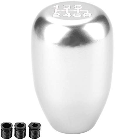 Pomello Cambio Universale Pomello Cambio 6 Marce Pomello Cambio 6 Marce Pomello Del Cambio, Modifica Universale Per Auto Manopola Manuale Cambio Della Testa Del Cambio A 6 Velocità(Argento) Adatto Pe