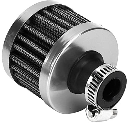 Filtre à air du véhicule, 13 mm 0,5 pouce GM mini - filtre à air d'admission accessoire du respirateur du carter d'échappement Reniflard (argent)