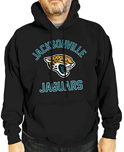 Team Apparel NFL vuxen Gameday huvtröja sweatshirt - Poly Fleece bomullsblandning - håll dig varm och representerar ditt team med stil, Svart, XXL