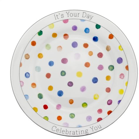 Darware Decorative Birthday Plate, Special Occasion It’s Your Day Ceramic Gift Plate for Birthdays, Anniversaries, Weddings, and More