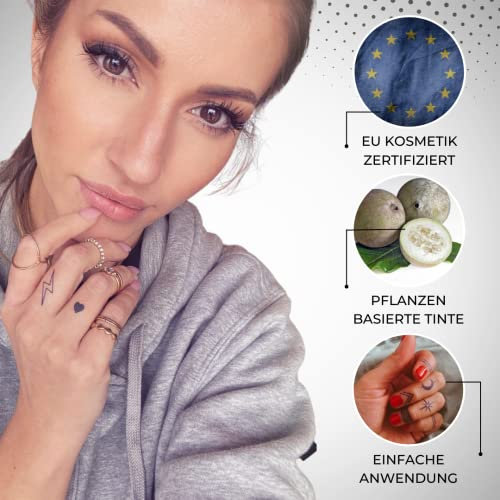 MyJagua Tattoo • Sania | 1-2 Wochen Tattoo | Auf Pflanzenbasis | Hautverträglich | Wasserfest | Neue Tattoo Technologie | Kein Klebe Tattoo | Henna Style