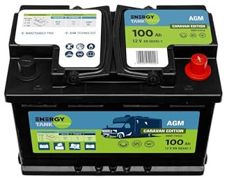 Autobatterie 12V 100Ah AGM – Wohnmobil Batterie wartungsfrei – stoßfest & vibrationsgeschützt – ideal für Camper, Caravan & Solaranlage