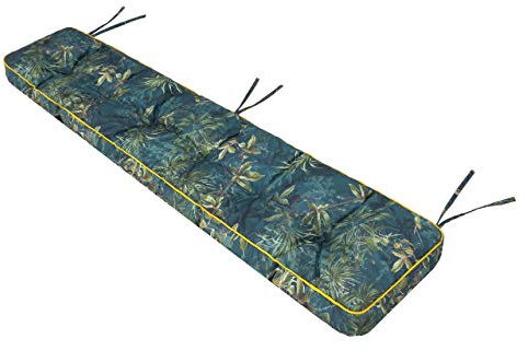 Bankauflage für Gartenbank, Polsterauflage, Sitzkissen, Bankkissen, Bankpolster mit 8 cm Dicke Polsterung, Auflage für Bänke, Made in EU - 150x40 cm - grüne Wiese