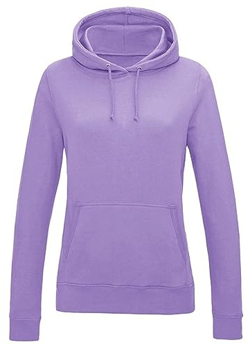 Womens Hoodies, Ladies Hooded Sweatshirts, Plain Hoody Pullover Jumpers - Digital Lavender Lilac Purple (M)