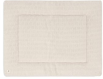 Jollein Krabbeldecke für Baby - Grain Knit, Oatmeal - Laufgittereinlage - 75x95 cm - Spieldecke Baby - Hellbeige