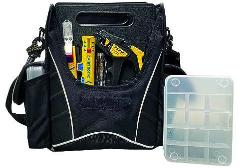 Jokari Azubitasche 4-Teilig (Werkzeugtasche, befüllt mit Entmantler, Abisolierzange, Phasenprüfer und Kabelmesser, hochwertige Tasche) 490031