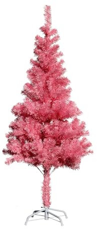 Mojawo Albero di Natale artificiale, 60/150/180 cm, con supporto, rosa, dimensioni: 180 cm