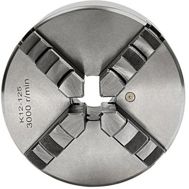 4 Backenfutter Drehfutter, Selbstzentrierendes Drehfutter, 80/100/125 mm, Hohe Präzision, Einstellbar Auf Positive/Negative Spannbacken, Für Drechselmaschine (125MM)