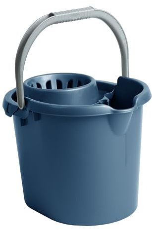 𝟏𝟔 𝐋𝐢𝐭𝐫𝐞 Deluxe Mop Bucket Floor Cleaning Bucket with Removeable Wringer Attached Spin & Bucket Easy Grip Carry Handle (Midnight Navy)
