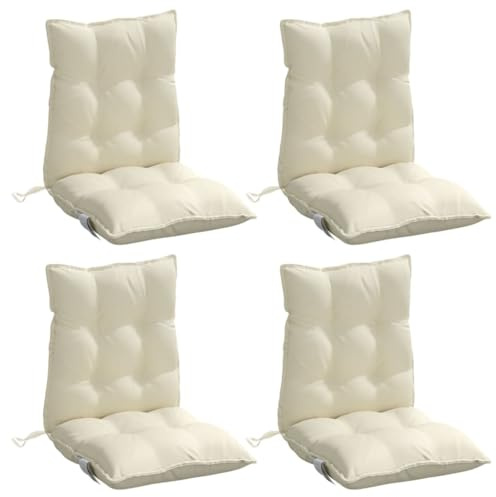 vidaXL Niedriglehner-Auflagen 4 STK. Creme Oxford-Gewebe