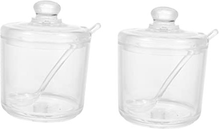 2 ensembles de distributeurs de sucriers en verre bocaux en verre transparent avec couvercles organisateur avec couvercle boîte de stockage des aliments boîte à sucre transparente pot à ragoût de cuis