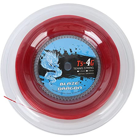 Dilwe Cuerda de Raqueta de Tenis, Carrete de Cuerda de Tenis Multifilamento de Polister Porttil, Equipo de Entrenamiento de para Gimnasio, Deporte Al Aire (Rojo