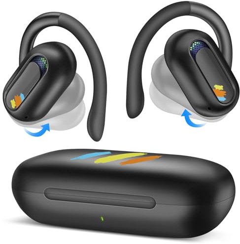 Open Ear Kopfhörer Bluetooth für iPhone 16 15 Pro 5G Galaxy A55 A35 S24 S25 Pixel 9 8a 7a,HiRes Stereo Sport Ohrhörer mit Ohrbügel Offene Headset Kabellose mit ENC Mikrofon für Laufen,Gym,Büro,Fitness