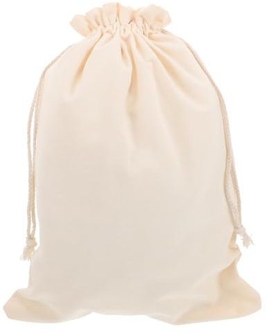Mikinona Mehlsack mit Kordelzug aus Leinen, 5kg, Weiß, Robust