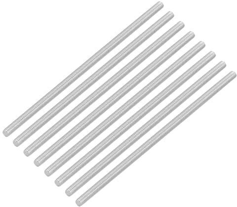 QUARKZMAN 8 Stück Gewindestangen, M3 x 80mm, 304 Edelstahl, Gewindestab mit metrischem Vollgewinde, M3-0,5 Gewindesteigung für Möbel- und Maschinenmontage