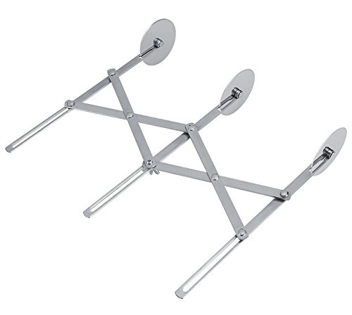 Taglierina A Fisarmonica, Regolabile Tagliapasta A Griglia In Acciaio Inox, Spaghetti Tagliapasta Multipli Taglierina Utensili da Cucina per Preparazione di Torte Pizza Pane Frittelle (3 ruote)
