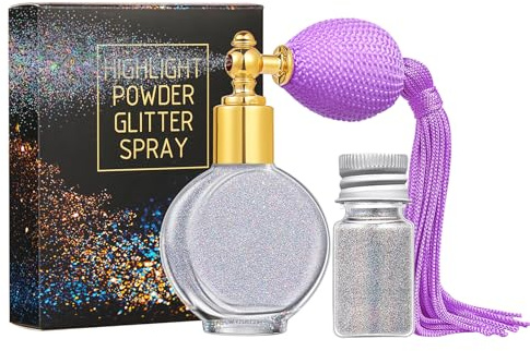Glitter Spray, MKNZOME Glitzer Spray Haare und Körper Glitzerspray Langlebiges Body Glitter Make-up Geschenk für Frauen Mädchen Gesicht Haare Körper Kleidung Nagelkunst Handwerk