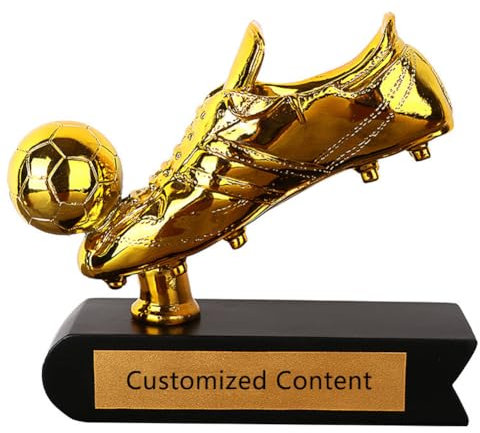 Housunzi Trophée du Soulier d'or de Football en Résine Trophées du Prix du Meilleur Tireur Cadeaux de Football Souvenirs de Fans Collections Bureau Maison Club Décorations D'affichage