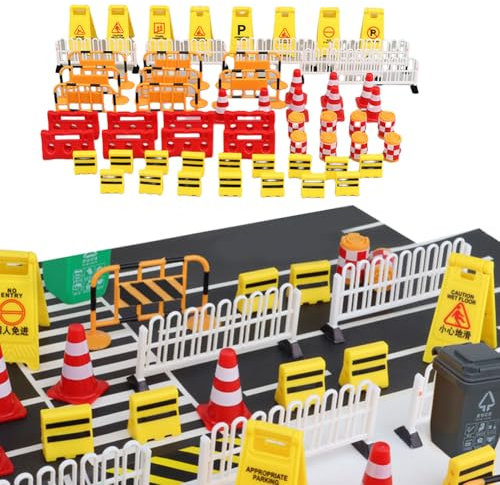Cymwer Wichtel Zubehör Weihnachten, 62Pcs Miniatur Wichtel Baustelle Set Weihnachten Deko Wichtelzubehör Straßenbau-Szene for Puppenhaus, DIY wichtel Baustelle Einzug
