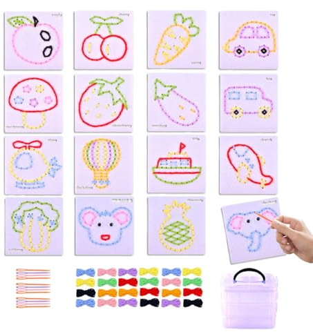 Kits Enfant Animaux À Lacer, Planche De Laçage | Kits Tricot Fils Petites Cartes À Lacer Améliorent Compétences Cognitives Noël Nouvel An Plein Air