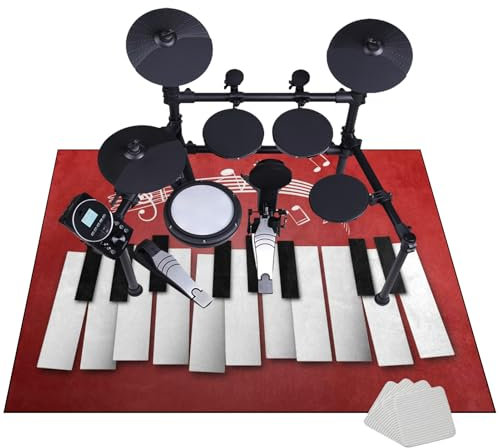 Schallschutzmatte Rutschfeste Trommel Teppiche 180 x 140 cm - Elektrisches Schlagzeug Teppich - Drum Rug - Akustik Schlagzeugteppich - Schallschutz Teppichmatte - Music Carpet Innen und Außen