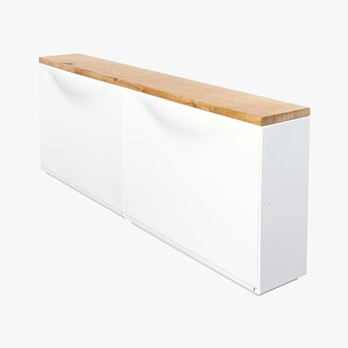 Natural Goods Berlin 1x Trones Deckplatte Eiche - I K E A Upcycling - 2 cm Trones Holzplatte passgenau Antirutschfunktion - Holzplatte Eiche massiv für Schuhorganizer - Fensterbrett 103 x 16 x 2 cm