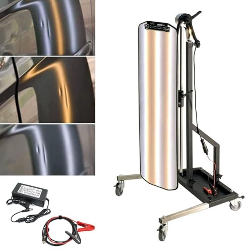Lampe PDR Améliorée avec Roues, Panneau Lumineux 950x260mm, Bandes LED 6 Couleurs Réglables, Double Alimentation pour Détection de Bosses, Réparation Voiture, DIY & Professionnels (Pile Non Incluse)