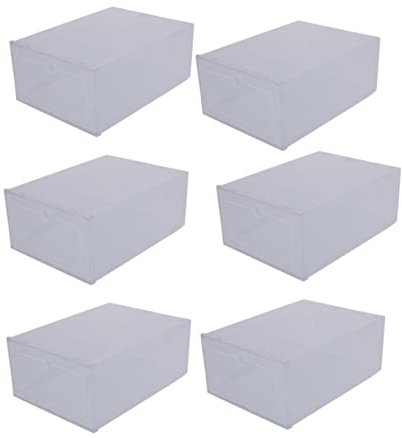 Didiseaon 6 Pezzi Scatola Per Scarpe Scatola Per Scarpe Da Magazzinaggio Deposito Per Chiaro Organizzatore Di Cassa Custodia Plastica Transparent