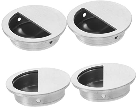Holibanna 4piezas Mango De Acero Inoxidable Para Puertas De Gabinetes Tirador Para Tocador Manija Para Puerta Interior Diseño De Semi-embedded