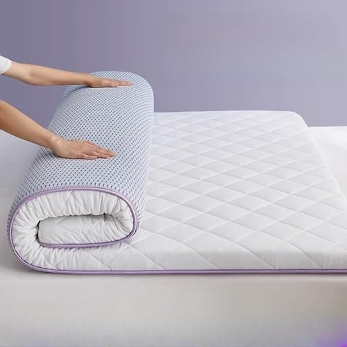 Atmungsaktive Latex-Matratze im japanischen Stil, für Jungen und Mädchen, tragbar und aufrollbar, Campingschlafsaal, warm und langsamer Rückprall, Größe 80 x 190 cm