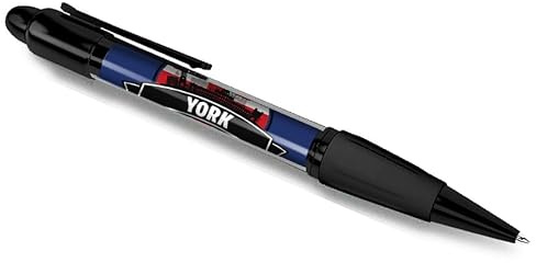 DV DESIGN York Black Ballpoint Pen - Yorkshire Skyline England UK Travel Holiday City Flag Union Jack Birthday Office Stationary Student Gift #83141