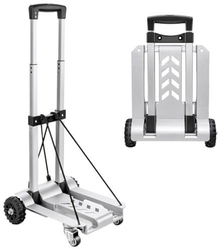 SHCHNA Carrello Porta Carichi Carrello Portabagagli con 4 Ruote in Alluminio Magazzino
