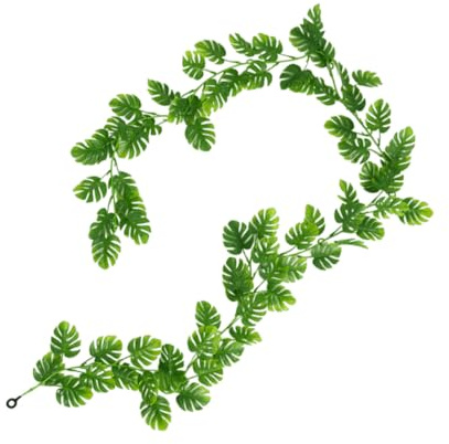 GLEAVI Pianta Artificiale Ricadente Monstera Verde Pp per Decorazione