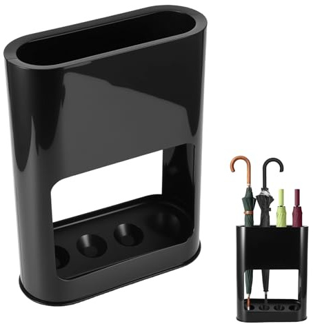 ZONJIE Porte-parapluies à 4 fentes avec bac d'égouttement amovible, support de parapluie en plastique, panier de parapluie, porte-parapluie pour maison longue/courte, décoration intérieure